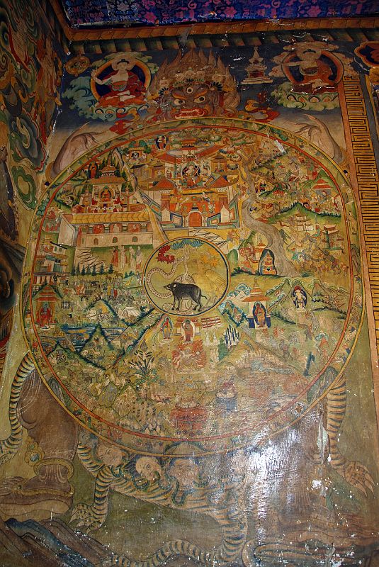 Mustang 01 01-5 Tsarang Gompa Entrance Wheel Of Life Painting